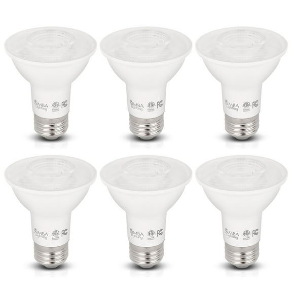 Simba Lighting LED PAR20 6W 38 Spotlight ETL Listed 40W 50W Replacement Bulbs 120V Dimmable E26 3000K Soft White 6-Pack