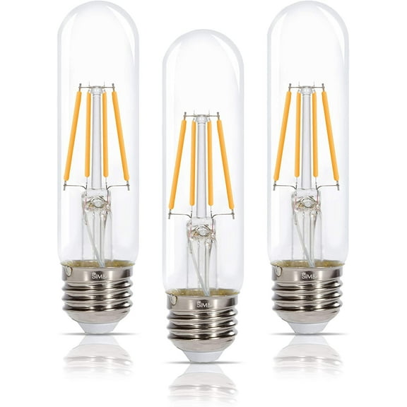 Simba Lighting LED T10 6W 60W Equivalent Bulbs 120V Dimmable E26 2700K Warm White 3-Pack