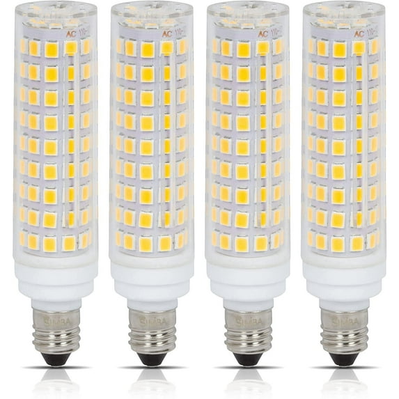 Simba Lighting LED T4 JCD 9W 75W 100W Halogen Replacement Bulbs 120V E11 Base 3000K Soft White 4-Pack