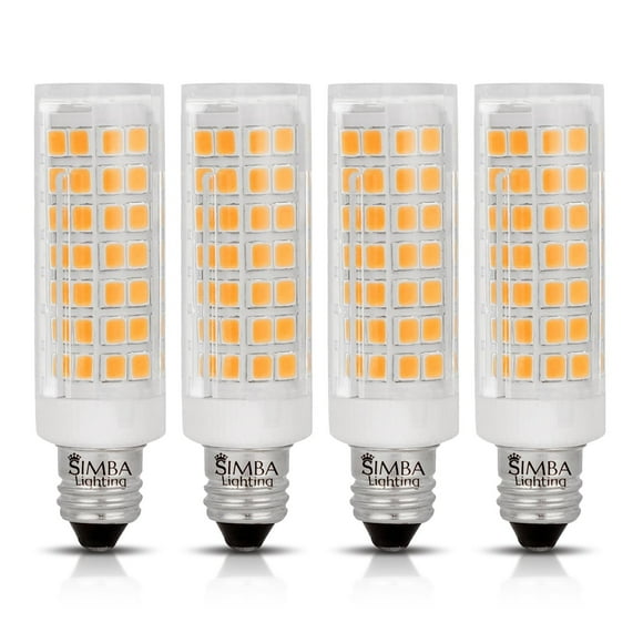Simba Lighting LED T6 JCD 5W 40W 50W Halogen Replacement Bulbs 120V E11 Base 3000K Soft White 4-Pack