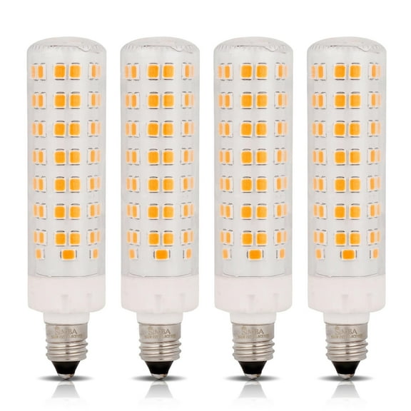 Simba Lighting LED T6 JCD 8W 75W 80W Halogen Replacement Bulbs 120V E11 Base 3000K Soft White 4-Pack