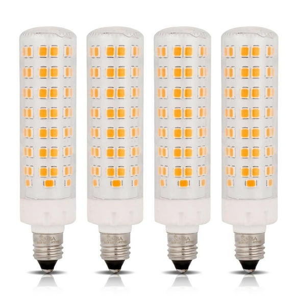 Simba Lighting LED T6 JCD 8W 75W 80W Halogen Replacement Bulbs 120V E11 Base 3000K Soft White 4-Pack