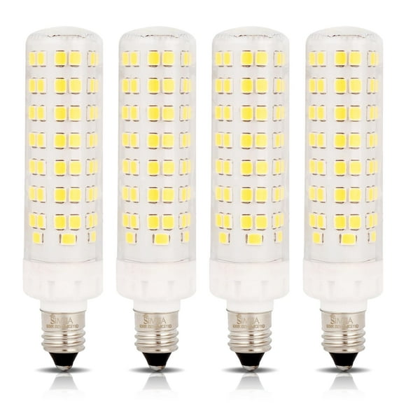 Simba Lighting LED T6 JCD 8W 75W 80W Halogen Replacement Bulbs 120V E11 Base 6000K Daylight 4-Pack