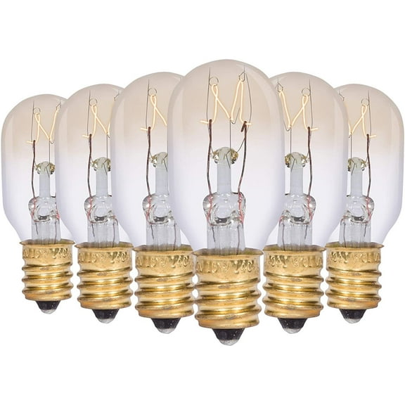 Simba Lighting T6.5 15W Replacement Bulb Mini Tube Shape 120V, E12 Candelabra Base, 2700K, 6-Pack