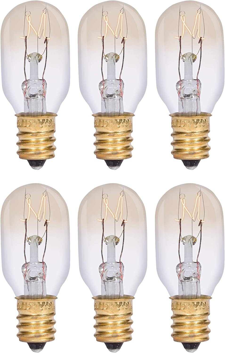 Warm White Mini Tube Incandescent Light Bulbs, 6-Pack