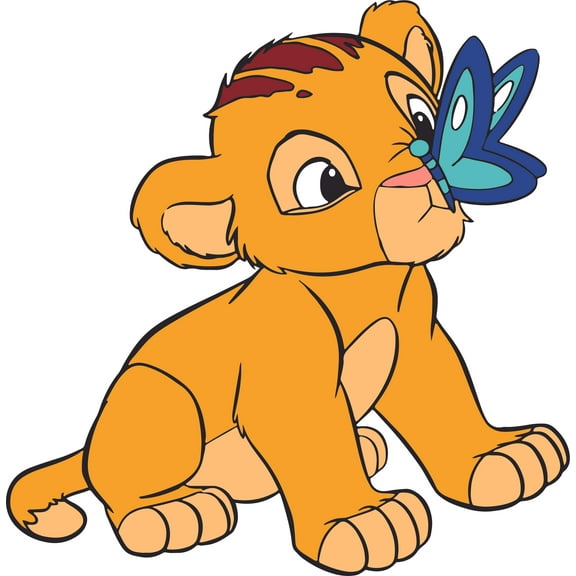 Simba Lion King Cute Lions Cartoon Customized Wall Decal - Custom Vinyl Wall Art - Personalized Name - Baby Girls Boys Kids Bedroom Wall Decal Room Decor Wall Stickers Decoration Size (30x30 inch)