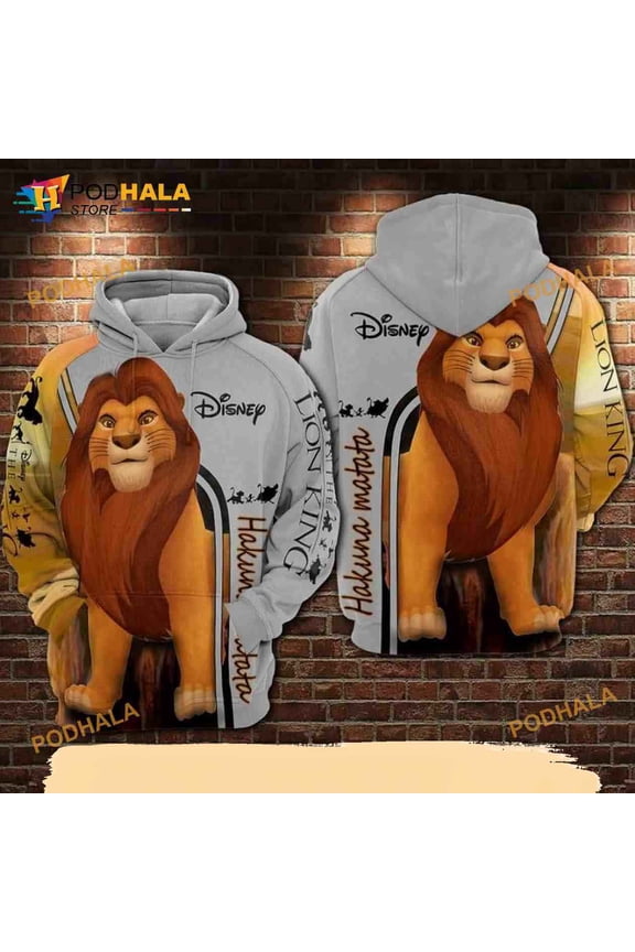Simba Lion King Disney Hakuna Matata All Over Print 3D Hoodie, T-Shirt