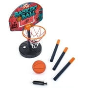 Simba Toys Basketball Hoop Play Set - Adjustable Hoop Height Up To 63, Ball & Pump, Graffiti Design, Sports Activity, Indoor & Outdoor, Kids Ages 3+