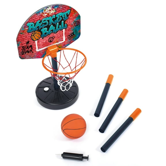 Simba Toys: Basketball Hoop Play Set - Adjustable Hoop Height Up To 63", Ball & Pump, Graffiti Design, Sports Activity, Indoor & Outdoor, Kids Ages 3+
