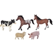 Simba Toys Farm Animals Set   5 Figurines, Standing Horse, Galloping Horse, Sheep, Pig, Cow, Colorful & Detailed, Realistic Toy Miniatures, Kids 3+