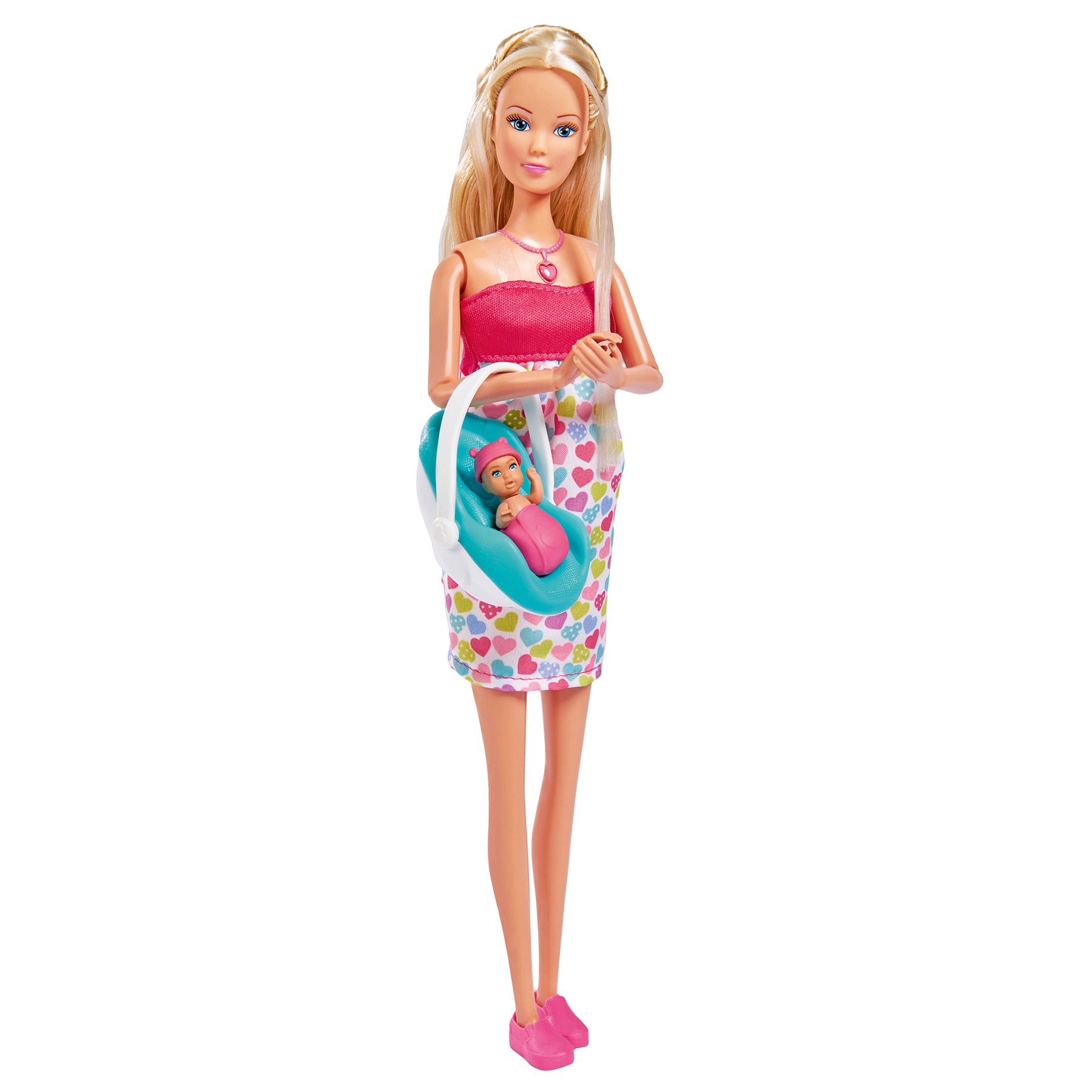 Bambola Steffi Love New Born Baby Dolce Attesa Interattiva Con Suoni E Accessori - Simba, 3+ Anni