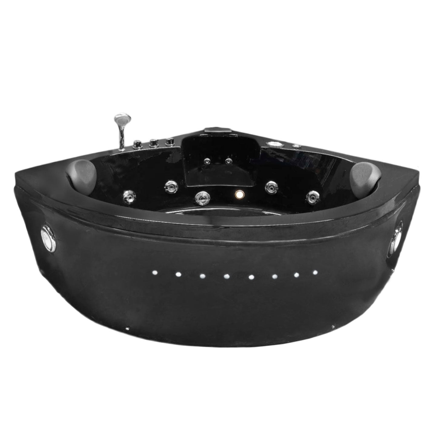 Dolphin 59 in. Acrylic Center Drain Corner Alcove Whirlpool Bathtub in Black Dolphin 59 in. Acrylic Center Drain Corner Alcove Whirlpool Bathtub in Black