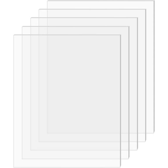 SimbaLux Acrylic Sheet Clear 8 x 10 Panel 0.08 Thick 2mm Plexiglass Board, Easy to Cut, Pack of 5