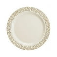 thumbnail image 1 of Simcha Collection 1368 12-10 Count 6 in. Round Lace Plates, Ivory & Gold, 1 of 1