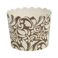 thumbnail image 1 of Simcha Collection Brown Floral Small Scalloped Baking Cup, Pack of 20, 1 of 2