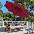 thumbnail image 1 of Simenmax 9ft Patio Umbrella, Outdoor Table Umbrella of 9-Feet with 8 Ribs and Push Button Tilt and Crank, Red, 1 of 7