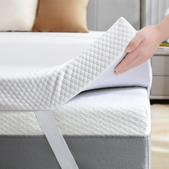 Simenmax 2 Inch Gel Memory Foam Mattress Topper Queen Size, Ventilated High Density Pad, Bed Topper with Removable Soft Cover, CertiPUR-US Certified