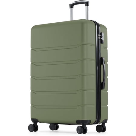 Simenmax 20 Inch Carry On Luggage, ABS Hardside Expandable Suitcase with Dual Spinner Wheels, Lightweight Travel Bag for Business & Short Vacation, Green