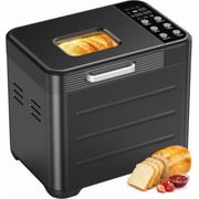 Simenmax 21-in-1 Automatic Bread Machine, 2LB Stainless Steel Bread Maker with 360  Even Baking, 650W Smart Touch Panel,Black