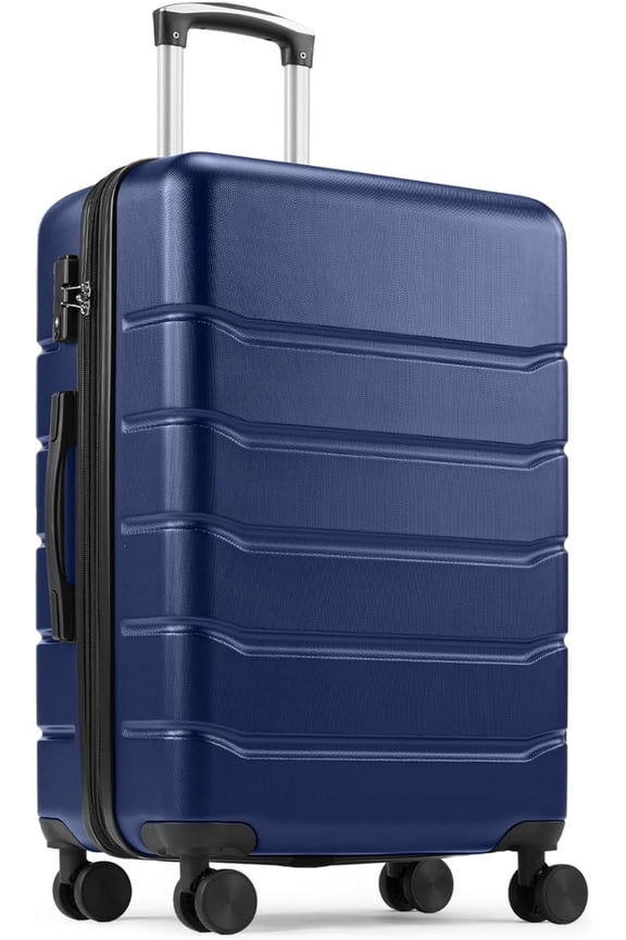24 Inch Luggage, Hard Shell Rolling Suitcase with TSA Lock, Expandable Lightweight Luggage with Spinner Wheels, Blue