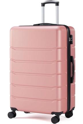 24 Inch Luggage, Hard Shell Rolling Suitcase with TSA Lock, Expandable Lightweight Luggage with Spinner Wheels, Pink