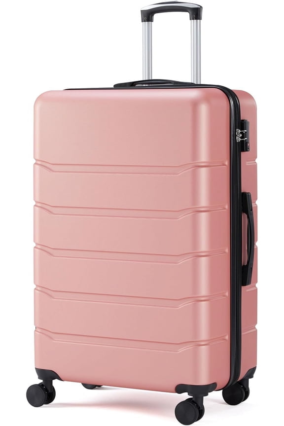 24 Inch Luggage, Hard Shell Rolling Suitcase with TSA Lock, Expandable Lightweight Luggage with Spinner Wheels, Pink