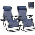 thumbnail image 1 of Simenmax Set of 2 Zero Gravity Chair, Outdoor Lounge Chairs, Portable Folding Reclining Camping Chair, Blue, 1 of 7