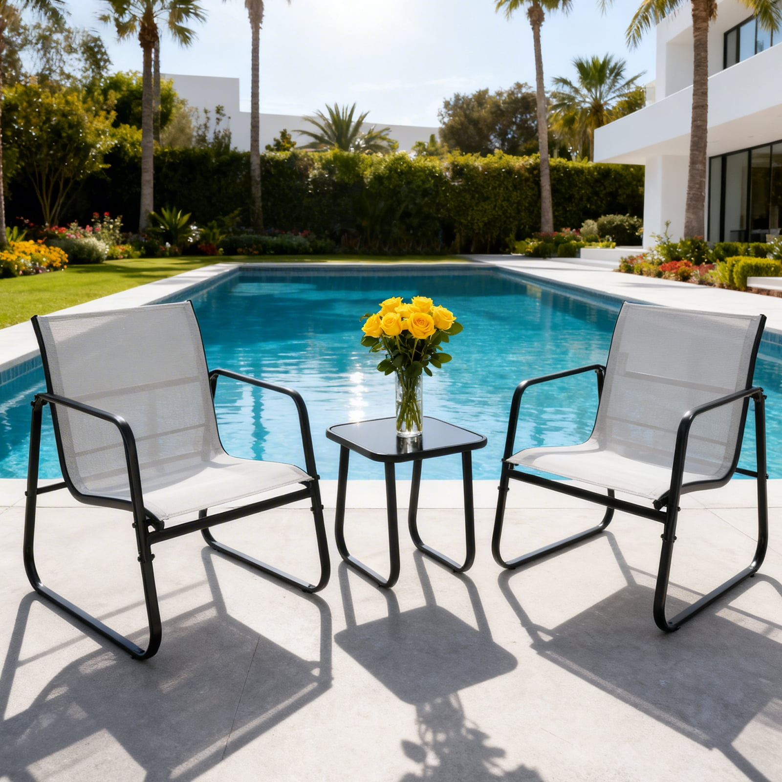 Simenmax 3-Piece Outdoor Set, Outdoor Furniture Set with Textilene