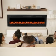 Simenmax 42’’ Electactic Fireplace,1500W Wall Mounted Recessed Electric Fireplace,Touch Screen & Remote Control,Ultra Thin & Low Noise for Living Room, Bedroom, Office