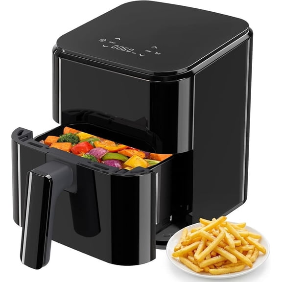 Simenmax 3QT Air Fryer – Compact Digital Personal Air Fryer with 400°F Max Temp, Overheat Protection & Auto Shut-Off, Black