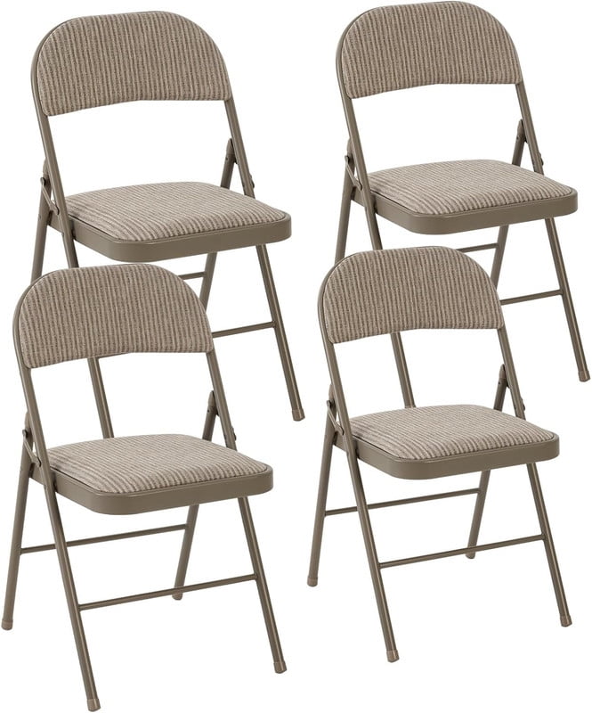 Simenmax 4-Pack Folding Chairs with Padded Seat & Back – Stackable, Indoor Outdoor Chairs for Wedding, Office, Party, Patio,Brown - Walmart.com
