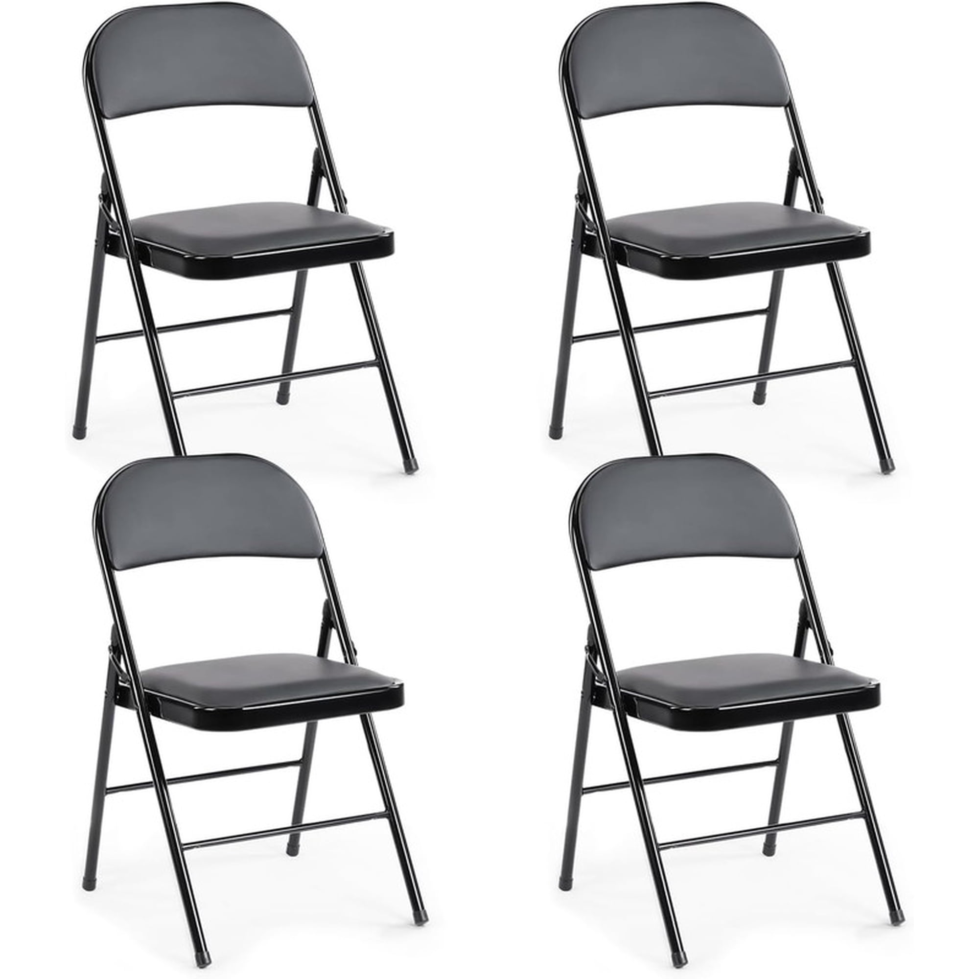 4PCS Folding Chair Padded - Black