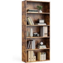 Simenmax 5-Tier Bookshelf, 53" Tall Floor-Standing Bookcase Display Storage Shelves for Home Office, Living Room, Bedroom, Brown