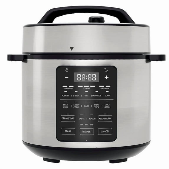 Simenmax 6QT Stainless Steel Electric Pressure Cooker - 12-in-1 Multi-Cooker, Slow Cooker, Rice & Yogurt Maker, 1000W