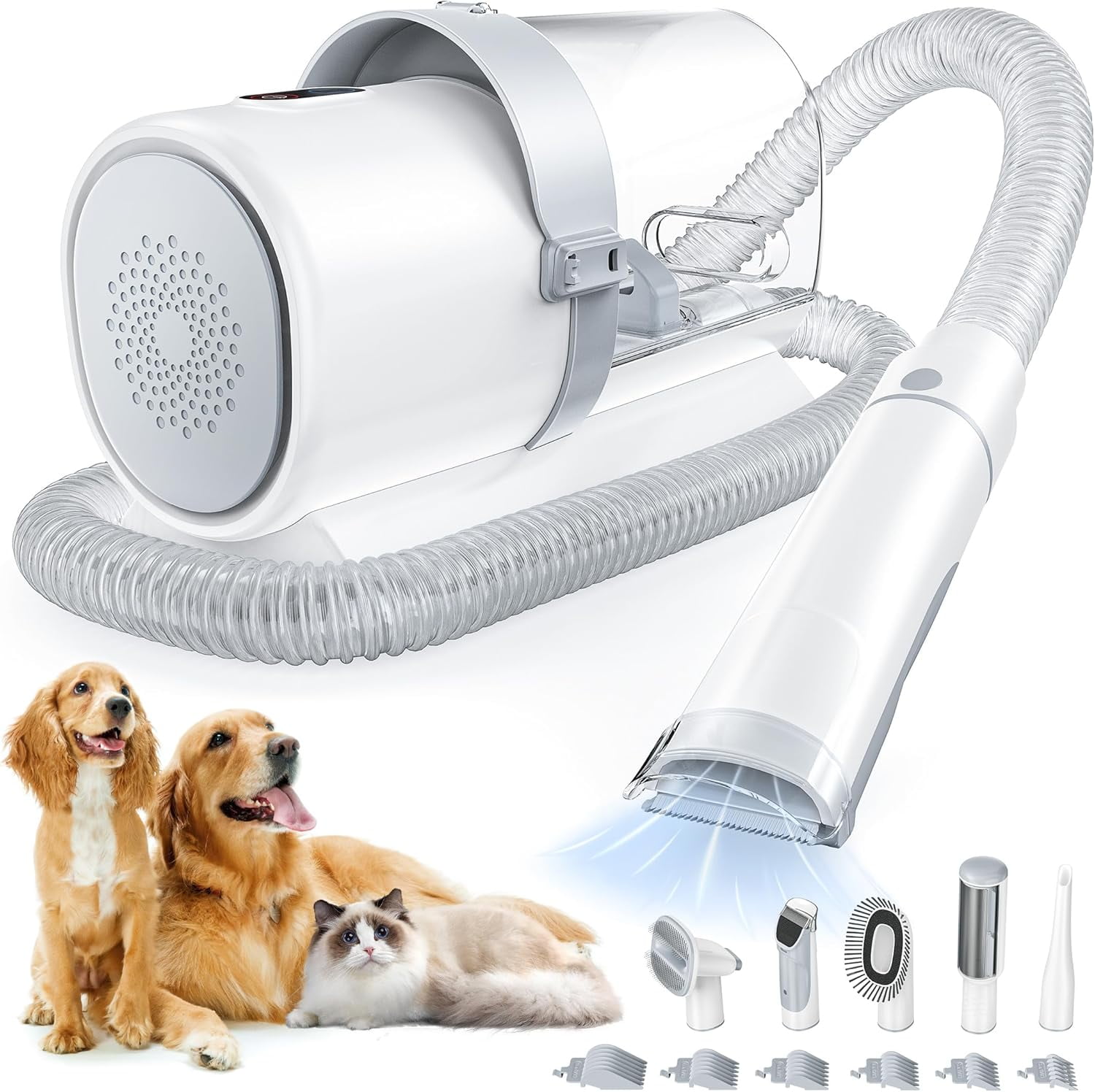 White 2.5L Pet Grooming Vacuum Kit with Cordless Clippers