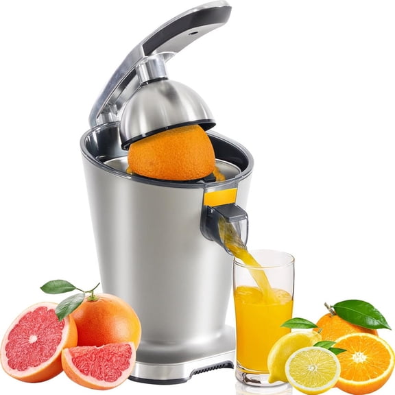 Simenmax Electric Citrus Juicer, Automatic Orange and Lemon Squeezer for Fresh Juice, 75W Quiet Motor, Easy-Clean Design for Home Kitchen