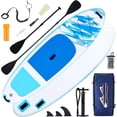 thumbnail image 1 of Simenmax Inflatable Stand Up Paddle Board, 400lbs Capacity SUP with Non-Slip EVA Deck, Adjustable Paddle & Backpack, Premium PVC, BlueWhite, 1 of 7