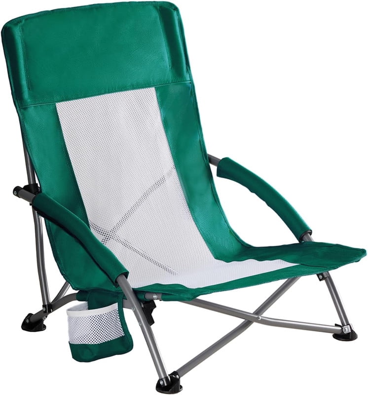 Simenmax Low Beach Chair – Folding Camping Chair for Adults, Low