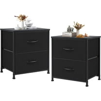 Simenmax Nightstand Set 2, 2 Drawer Dresser for Bedroom, Bedside Furniture, End Table for Bedroom, Closet, Entryway, Black