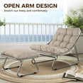 thumbnail image 1 of Simenmax Outdoor Rocking Chair with Ottoman, Sling Recliner Chair with Puffy Cushion and Foot Stool, Modern Patio Lounge Set for Porch Deck Garden, Beige, 1 of 7