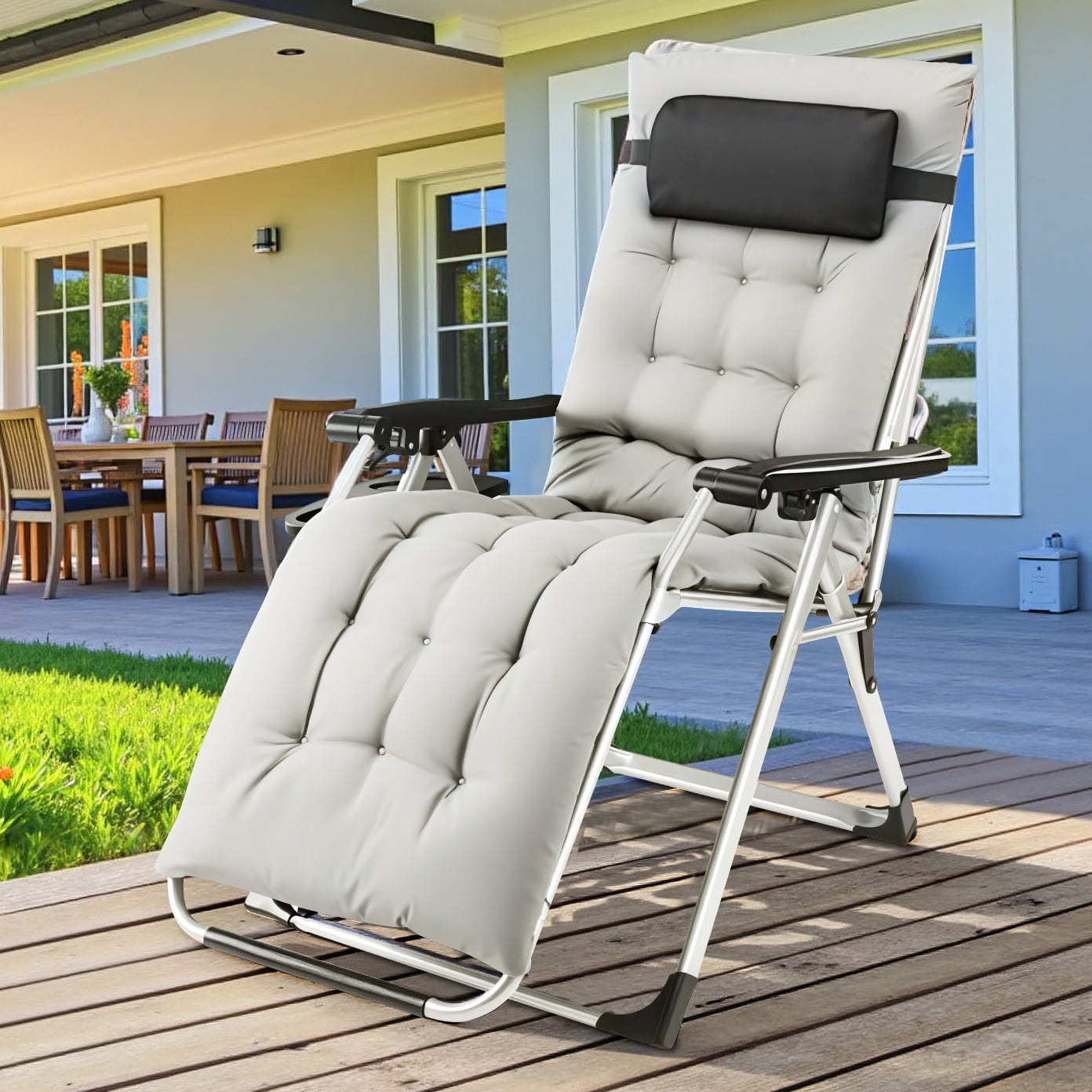 Simenmax Zero Gravity Chair with Removable Cushion，Portable