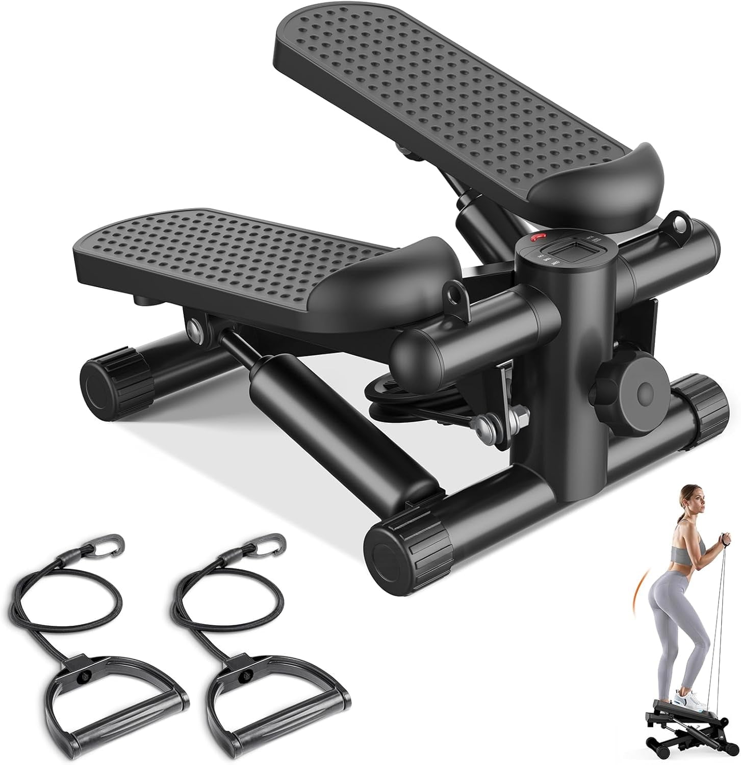 Simenmax Portable Stair Stepper with Resistance Bands, 300LBS