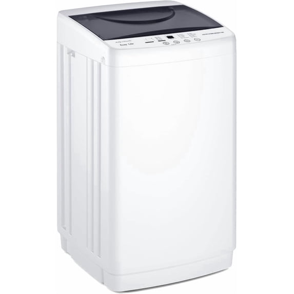 Simenmax Portable Washing Machine, 7.7 lbs Compact Laundry Washer with Stainless Steel Drum, 10 Wash Cycles & LED Display for Home, Apartment, Dorm, RV,White