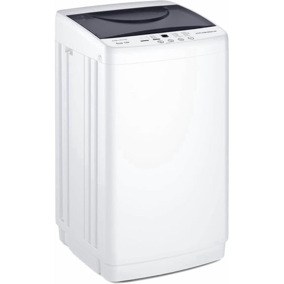 Simenmax Portable Washing Machine, 7.7 lbs Compact Laundry Washer with Stainless Steel Drum, 10 Wash Cycles & LED Display for Home, Apartment, Dorm, RV,White
