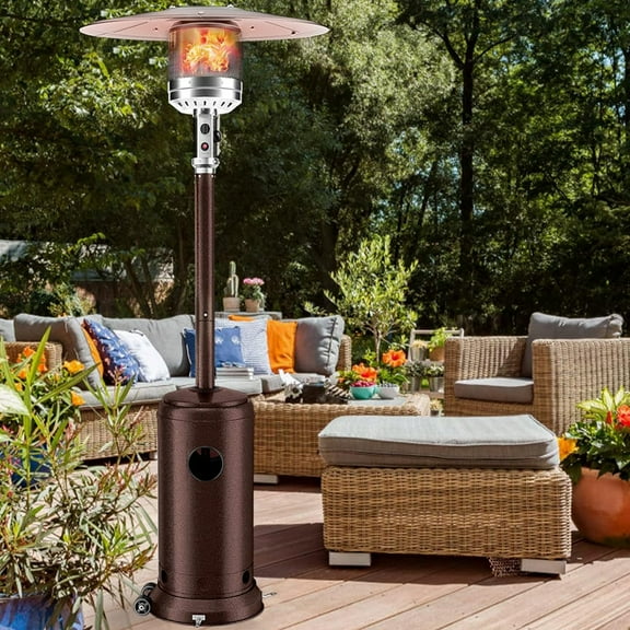 Simenmax Outdoor Propane Heater, Auto Shut-Off Safety Protection, 48,000 BTU Propane Heater with Wheels for Deck, Garden, Porch