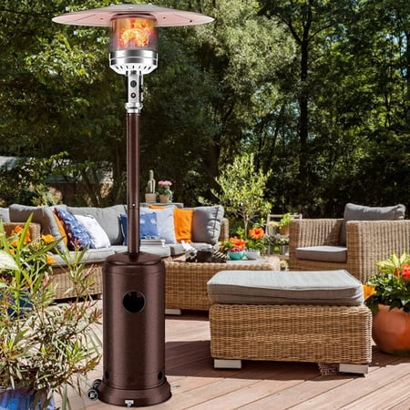 Simenmax Outdoor Propane Heater with Sand Box, Auto Shut-Off Safety Protection, 48,000 BTU Propane Heater with Wheels for Deck, Garden, Porch