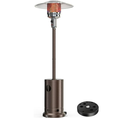 Simenmax Propane Heater with Sand Box, 48,000 BTU Outdoor Heaters for Patio with Auto-off Safety Protection System, Double-Layer Stainless Steel with Wheels for Backyard, Deck, Garden, Porch