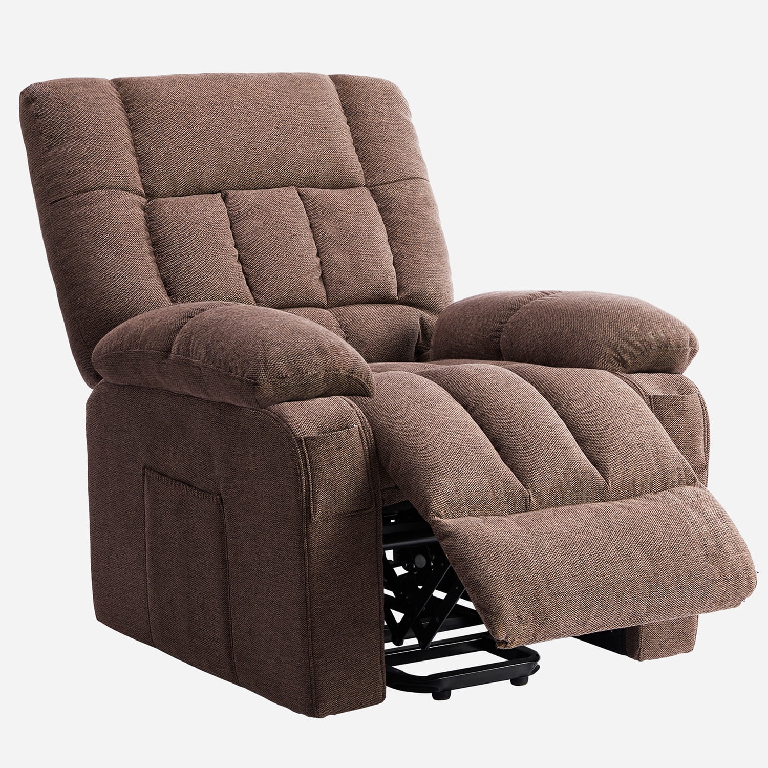 Simenmax Power Lift Recliner Chair, Massage Recliner with Heating, with Remote Control, Cup Holder, Side Pocket,Brown