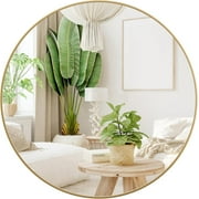 Simenmax Round Wall Mirror 24 Inch, Bathroom Mirrors for Over Sink, Circle Mirror for Bathroom, Entryway, Bedroom, Vanityï¼Gold