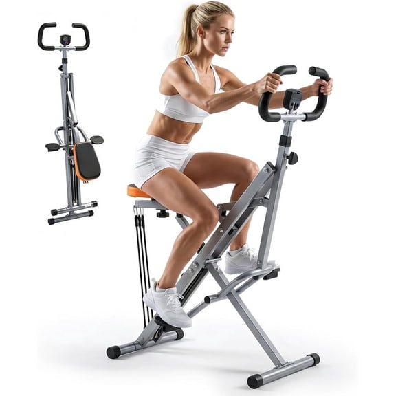 Simenmax Squat Machine for Home, 330 LBS Capacity Foldable Glute Exercise Equipment, Full Body Workout with Adjustable Resistance & Anti-Slip Pedals,Silver